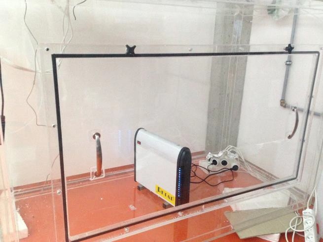 Prototyp nanočističky v měřícím boxu